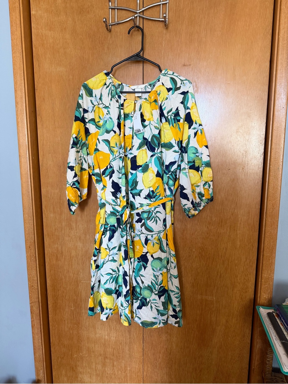 H&M Yellow Lemon Print Women’s Dress - Casual Tie Waist